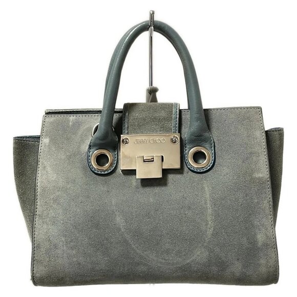 Auth JIMMY CHOO Riley - Blue Green Suede Leather Handbag